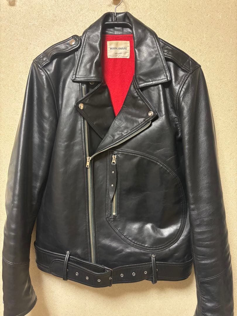 marka wear ホースハイド　ダブルライダースジャケット mark aware/マーカウェア ホースハイド ダブル ライダース ジャケット