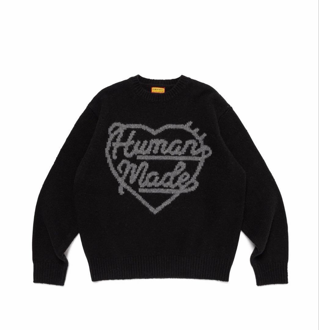トップス HUMAN MADE Heart Knit Sweater \"Black\" M