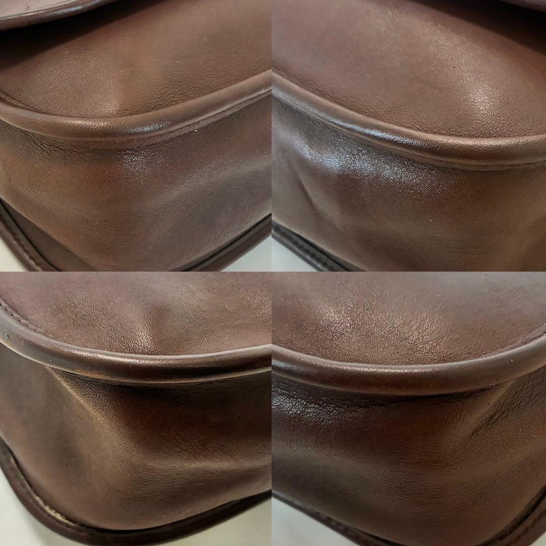 美品】オールドコーチ 9790 ターンロック ショルダーバッグ レザー 茶