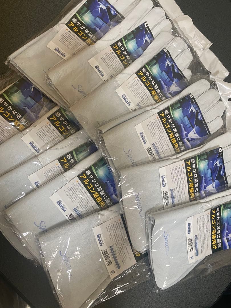 溶接革手袋　新品未使用10枚 溶接作業用 革手袋 オレンジ色/牛革製 グローブ 33cm/火に強く破れ