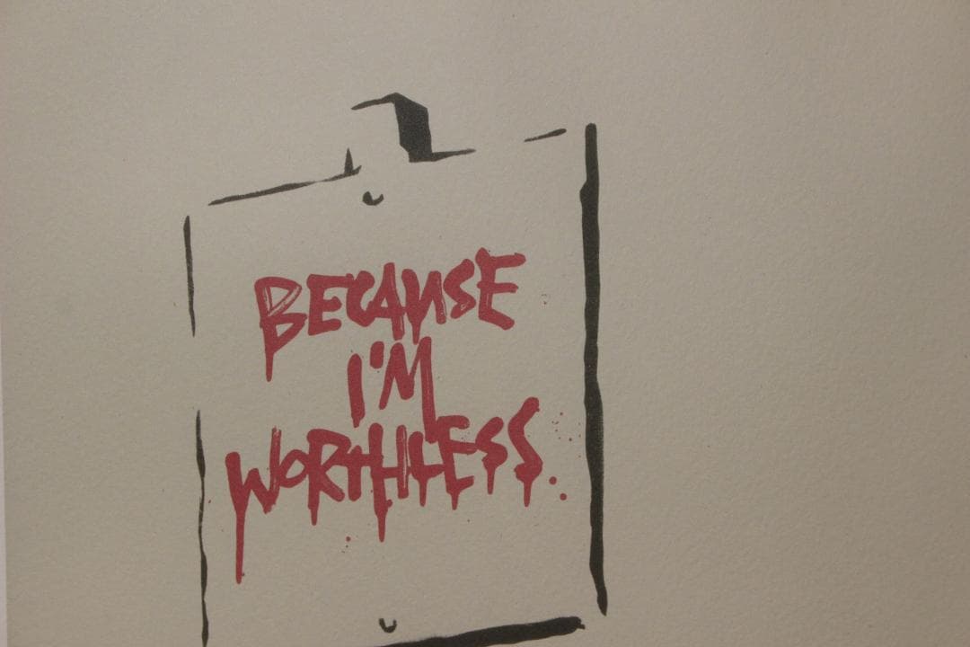 バンクシー Because I'm Worthless エスタンプリトグラフ - メルカリ
