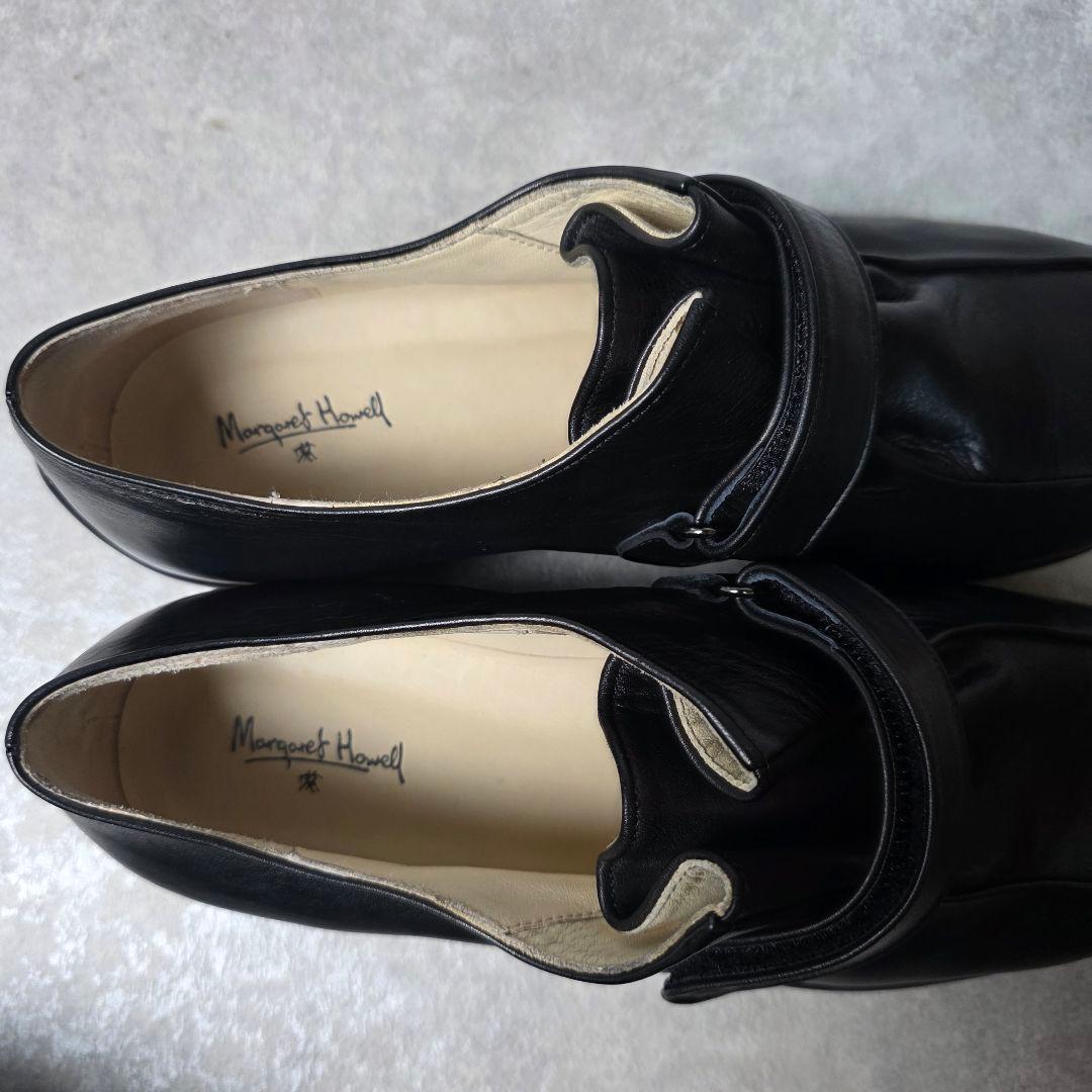 マーガレットハウエル レザー ローファー ベルト ブラック 24.5cm