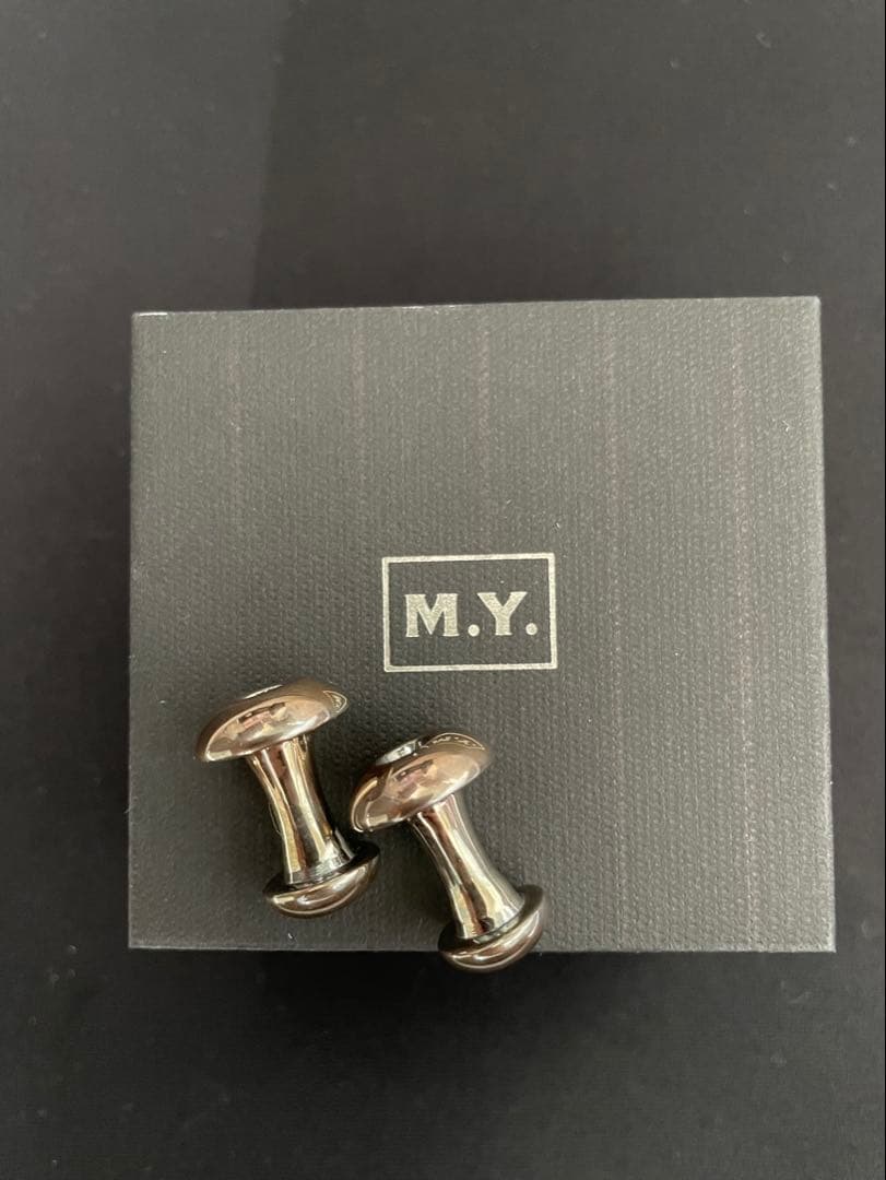 ひろ未使用デッドストックM.Y LABEL Siver925 カフリンクス HERMES（エルメス） 美品 HERMES Hロゴ カフス カフスボタン