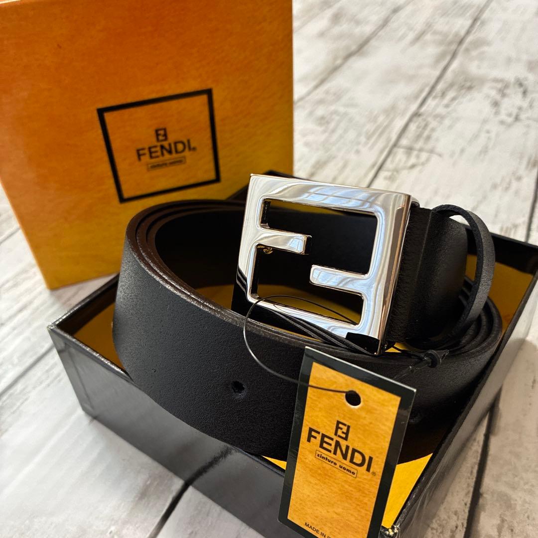FENDI ベルト ③ FFスクエアベルト レザー ブラック | Fendi