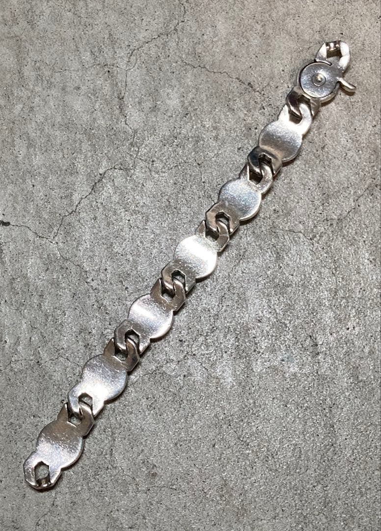 [19] Silver925 / 124.5g 90s 百合 ヴィンテージブレス