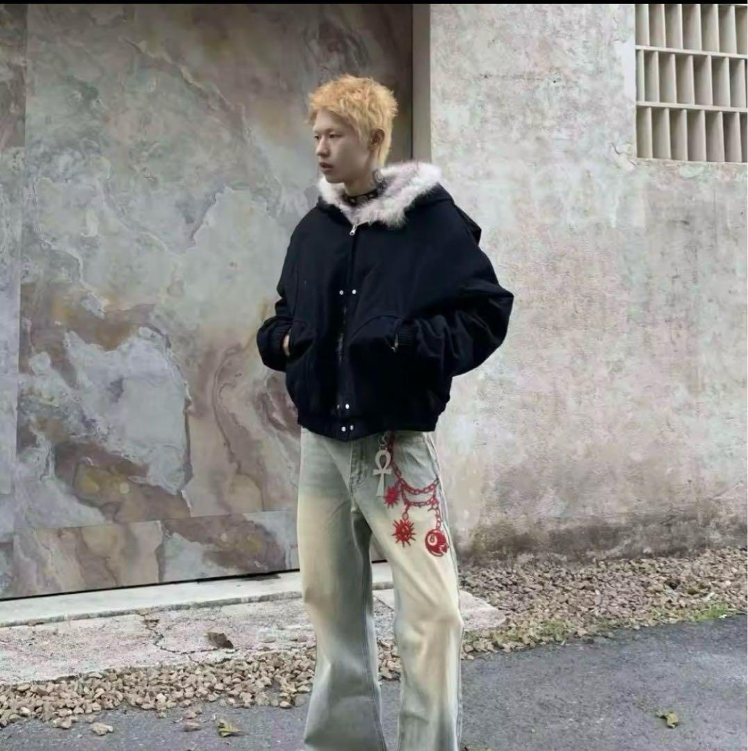 y2k ファー ジャケット opium eluva XL 平成 00s グランジ - メルカリ