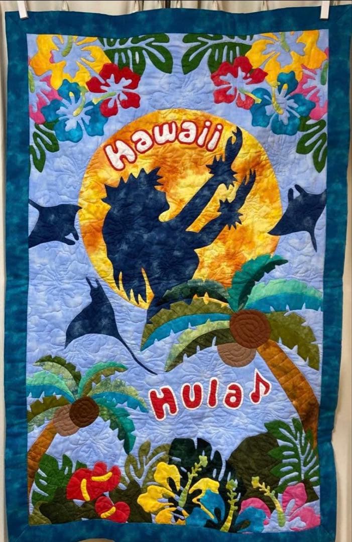 ハワイアンキルト　マルチマット　タペストリー 楽天市場】ハワイアンキルト キット しつけ済み タペストリー 初心者