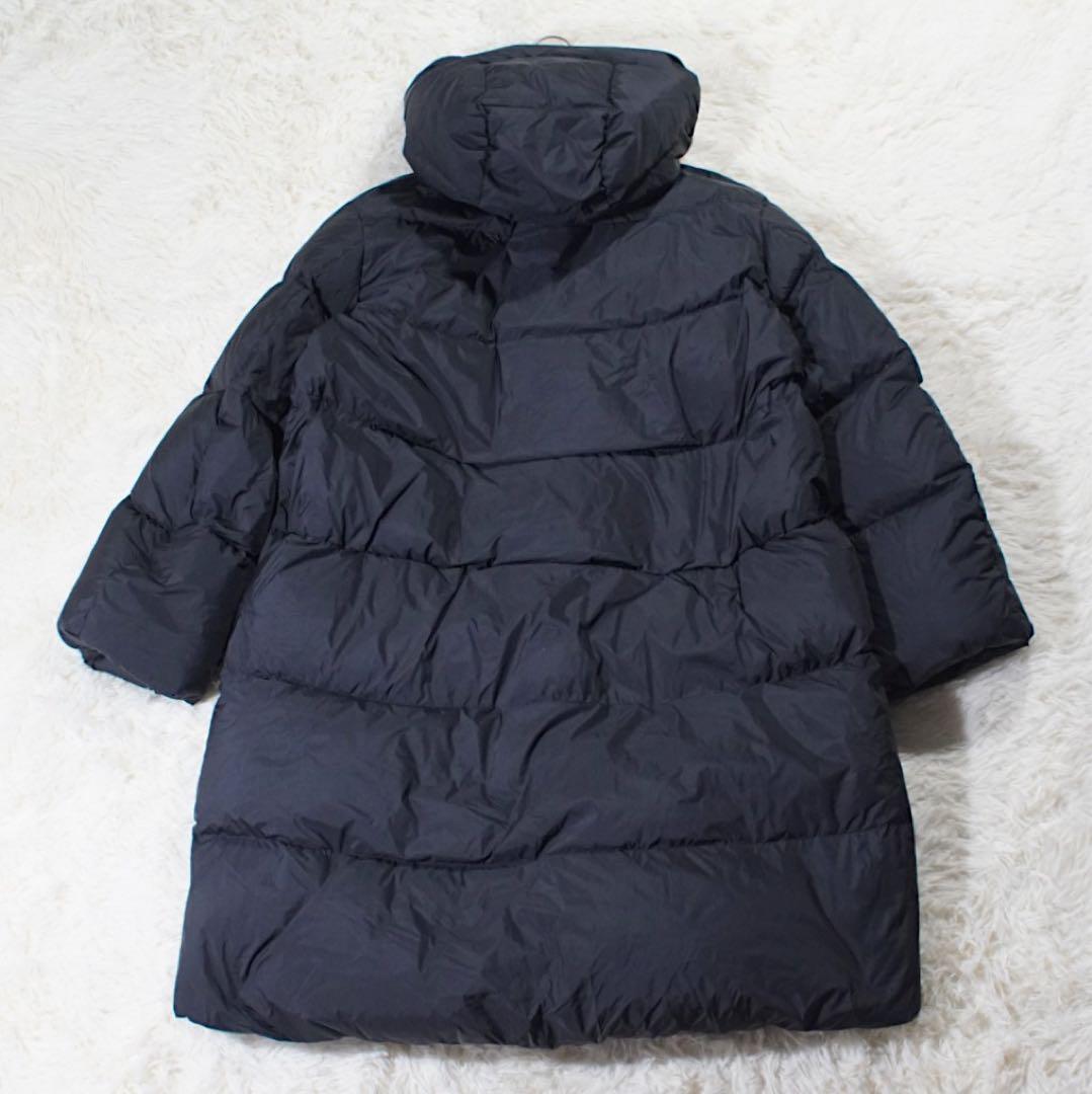 人気 コラボ《 UNIQLO +J》ダウンコート(L)黒 Aライン ロング 肉厚