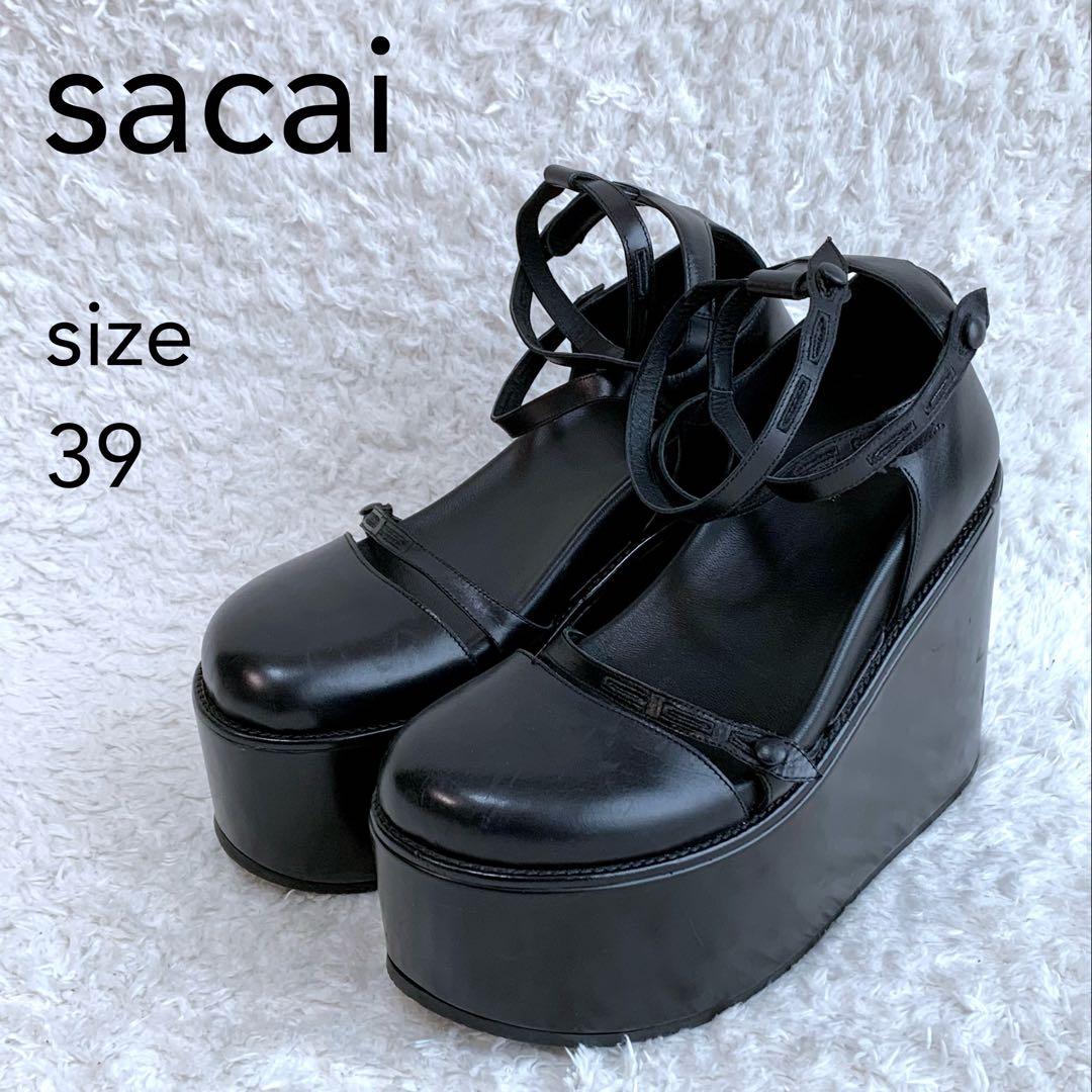 美品 sacai レザー プラットフォーム 厚底 ストラップ サンダル 39 楽天市場】sacai サンダルの通販