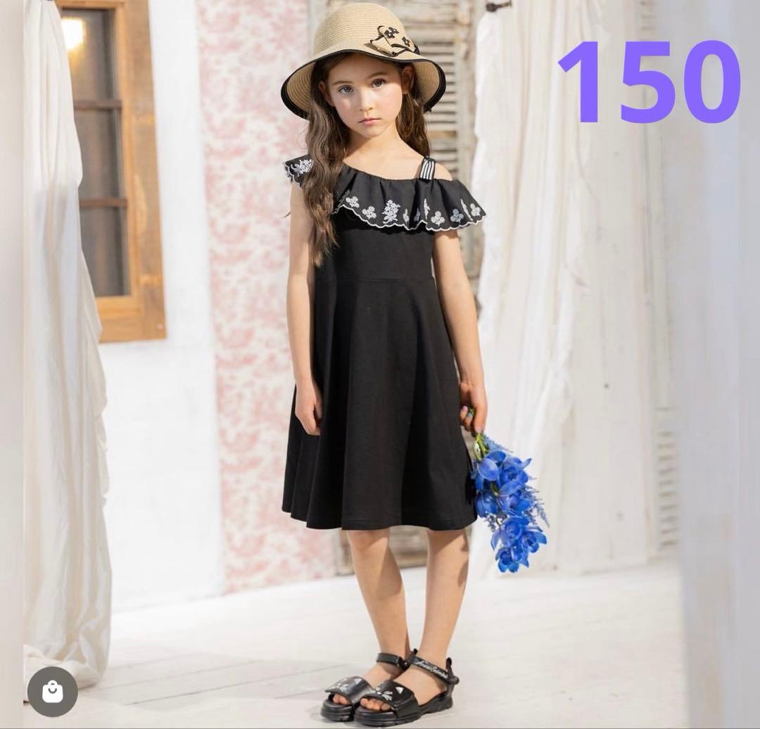 専用　ANNA SUImini♡♡ワンピース♡♡黒150 しっぽつきネコカットワンピース（ミドルワンピース） | ANNA SUI mini