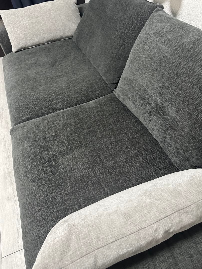 保証期間内】ニトリ3人掛けセパレートソファ (LB04 GY) ① - メルカリ