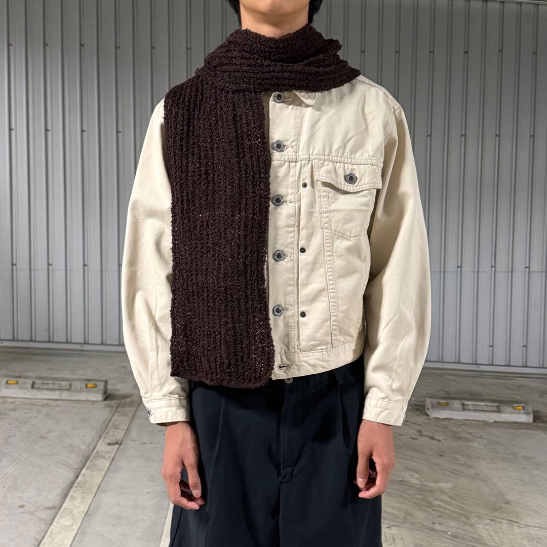 小物 vintage brown mesh design muffler sullen Dark Brown Copper Real Fur Ermine Tippet Scarf Silk Tails Vintage