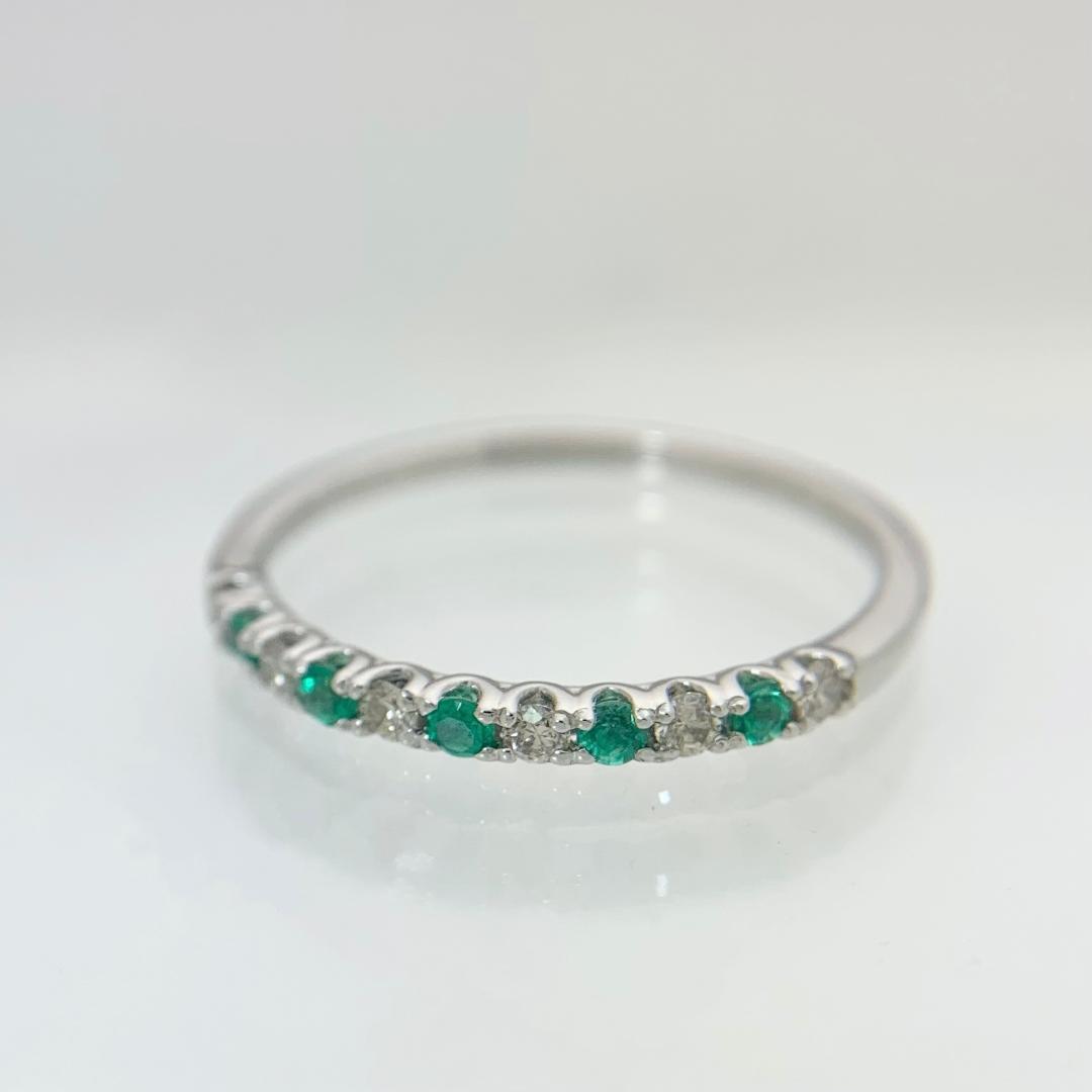 新品 エメラルド ダイヤモンド リング 0.08ct プラチナ