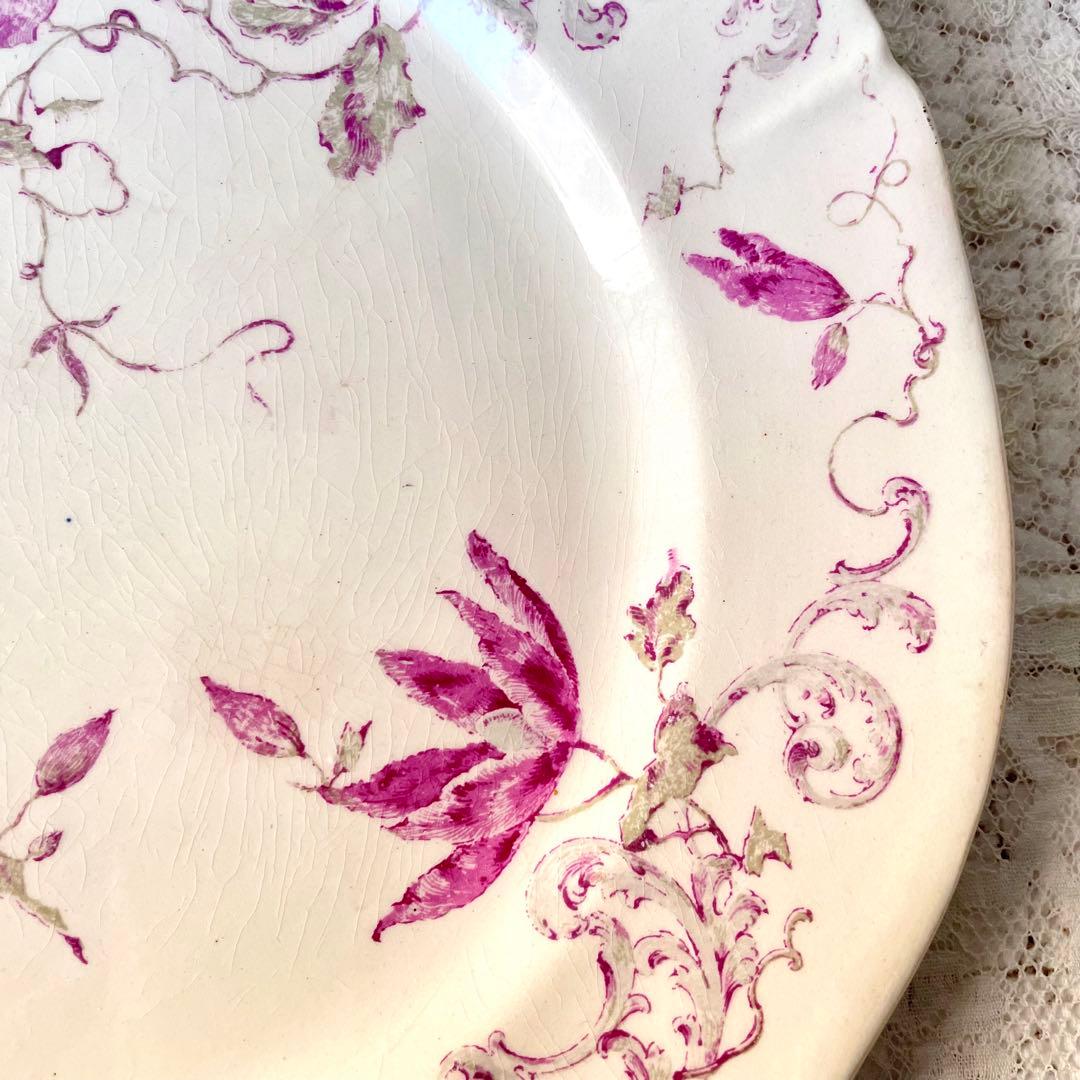 レア】GIENジアン REGENCE プレート 平皿 紫 フランスアンティーク