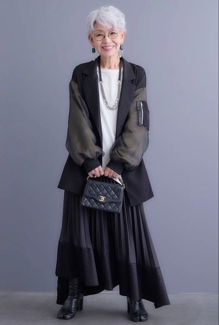 AIJAN MA-1風ジャケット アシメプリーツスカートセット　フリーサイズ 新色追加】【SET】チュールレイヤードMA-1ジャケット+アシンメトリー