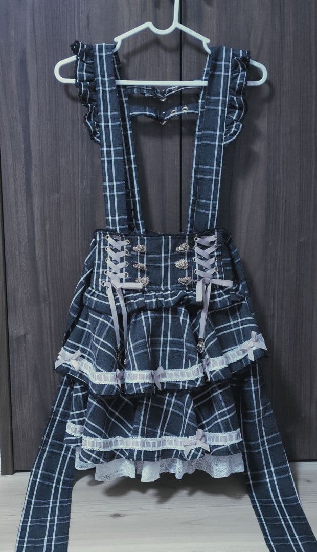 LIZLISA はしごリボンチェックティアードスカパン