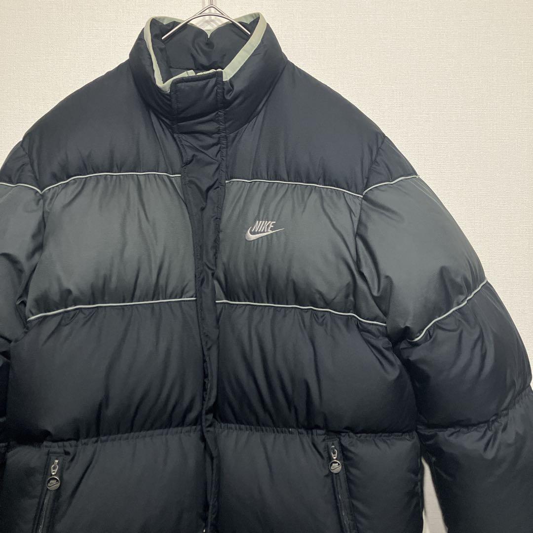 NIKE ナイキ ダウンジャケット リバーシブル 古着 黒 ブラック - メルカリ