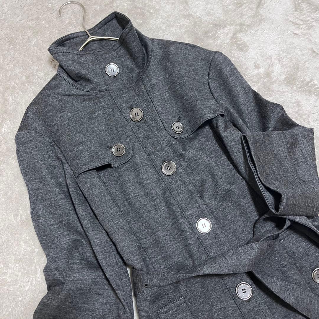 バーバリー ロンドン ウール ジャージー ワンピース ベルト付き 七分袖