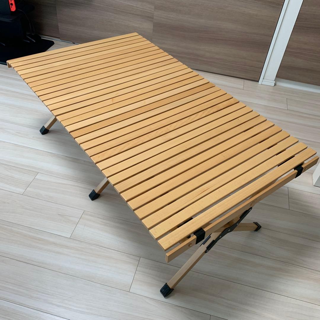 FIELDOOR ウッドロールトップテーブル 120センチ　収納袋付き FIELDOOR（フィールドア） | ウッドロールトップテーブル