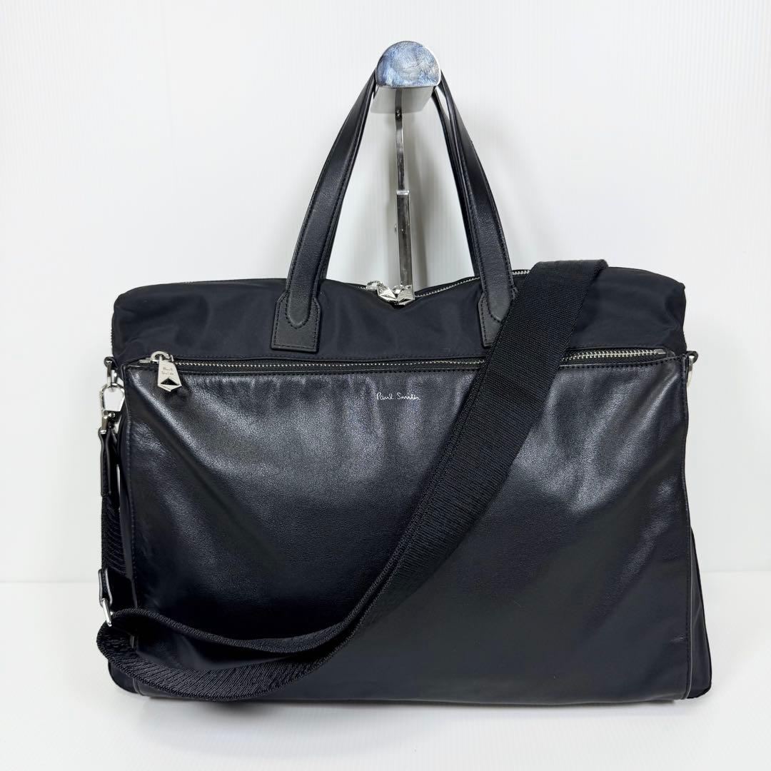 ポールスミス ビジネスバッグ 2way マルチストライプ レザー ナイロン