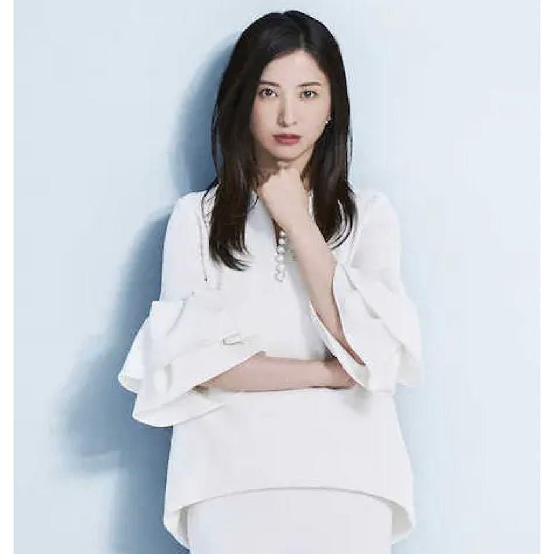 タグ付き YOKOCHAN ヨーコチャン ティアードスリーブパールブラウス 36