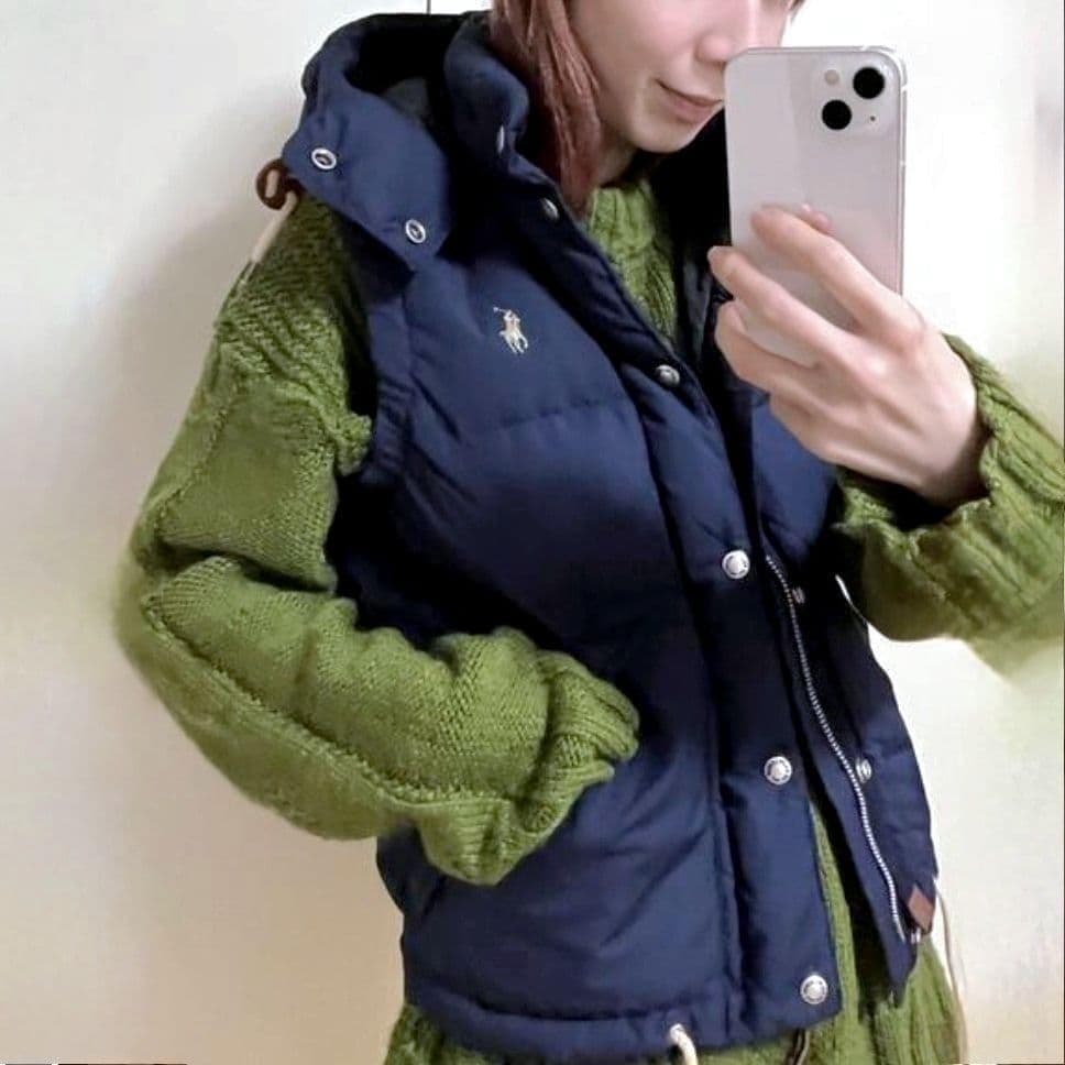 試着のみ ポロラルフローレン ダウンベスト 大人気 ネイビー フード