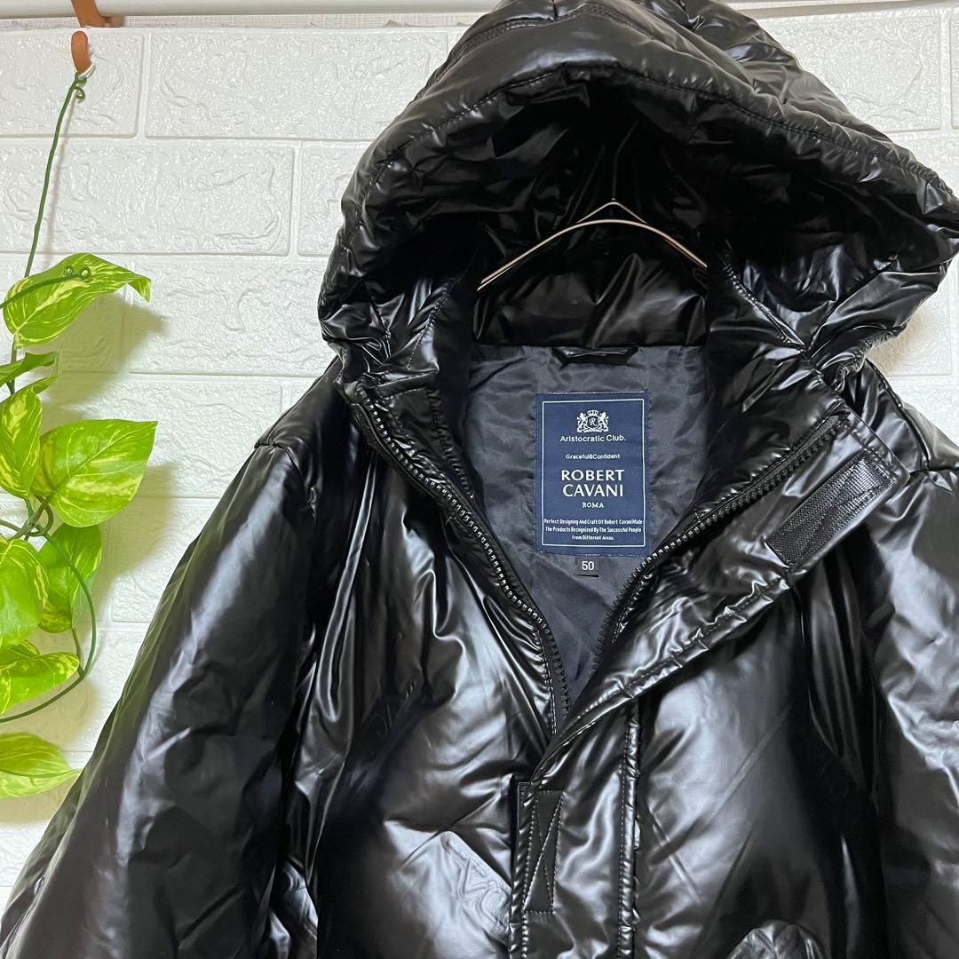 ROBERT CAVANI ロベルトカバーニ ダウンジャケット XL ブラック - メルカリ