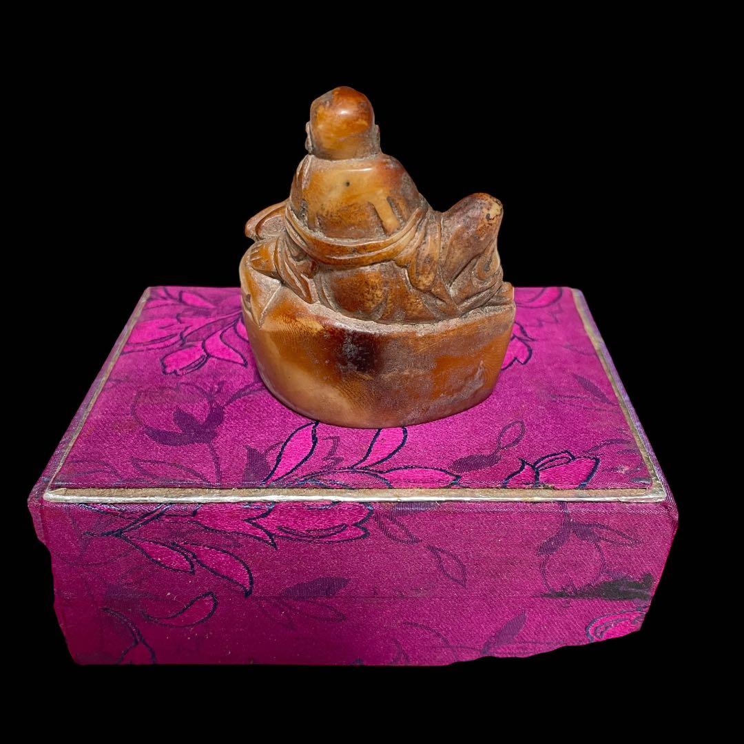 石彫 中国 彫刻 老子と子牛 紫箱付き 骨董品 - メルカリ