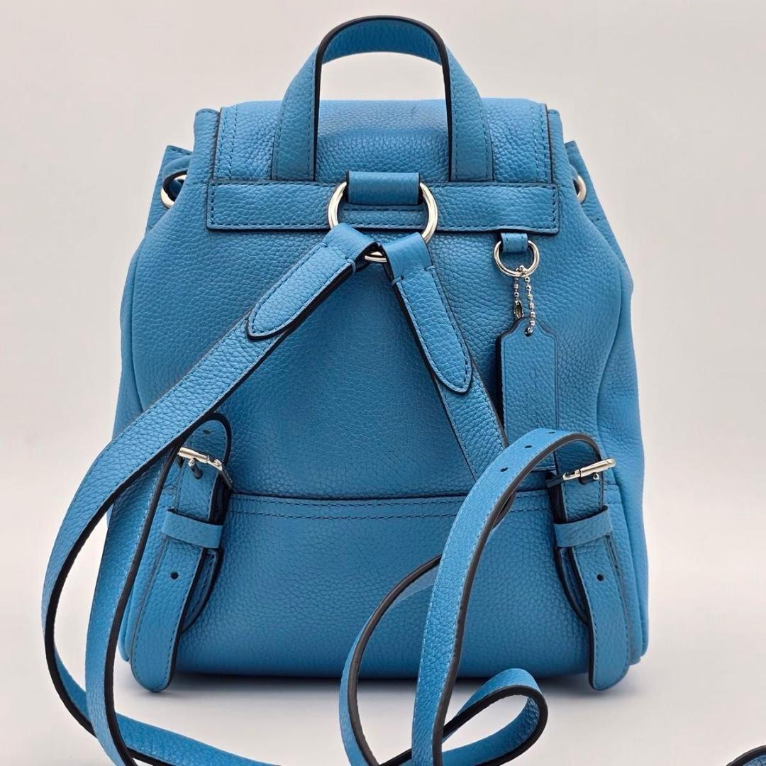 美品 COACH コーチ ミニリュック ターンロック 巾着 レザー 37581