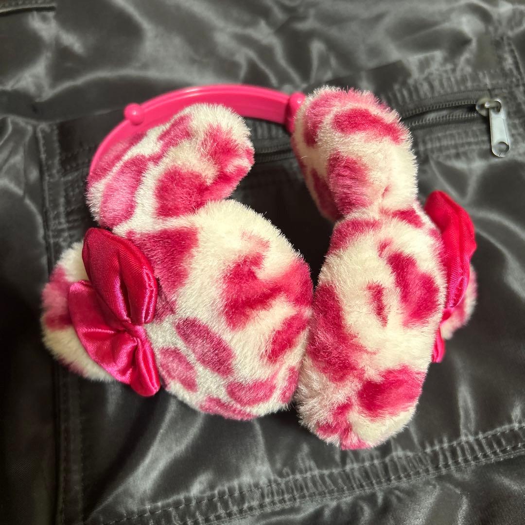 ディズニー 耳当て ピンク ヒョウ柄 - メルカリ