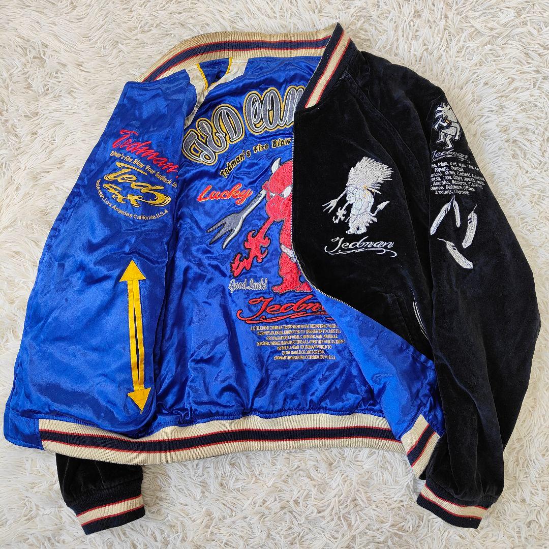 TEDMAN テッドマン リバーシブル スカジャン ベロア サテン 刺繍 Ｌ TEDMAN テッドマン リバーシブル スカジャン ベロア サテン 刺繍 L