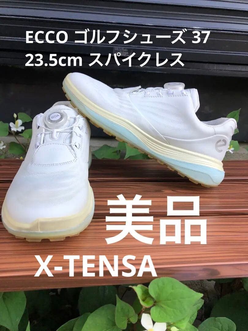 341番 美品 Ecco ゴルフシューズ 37 23.5cmスパイクレス ecco（エコー） 2024 LT1 LACE 132264 スパイクレス ゴルフシューズ