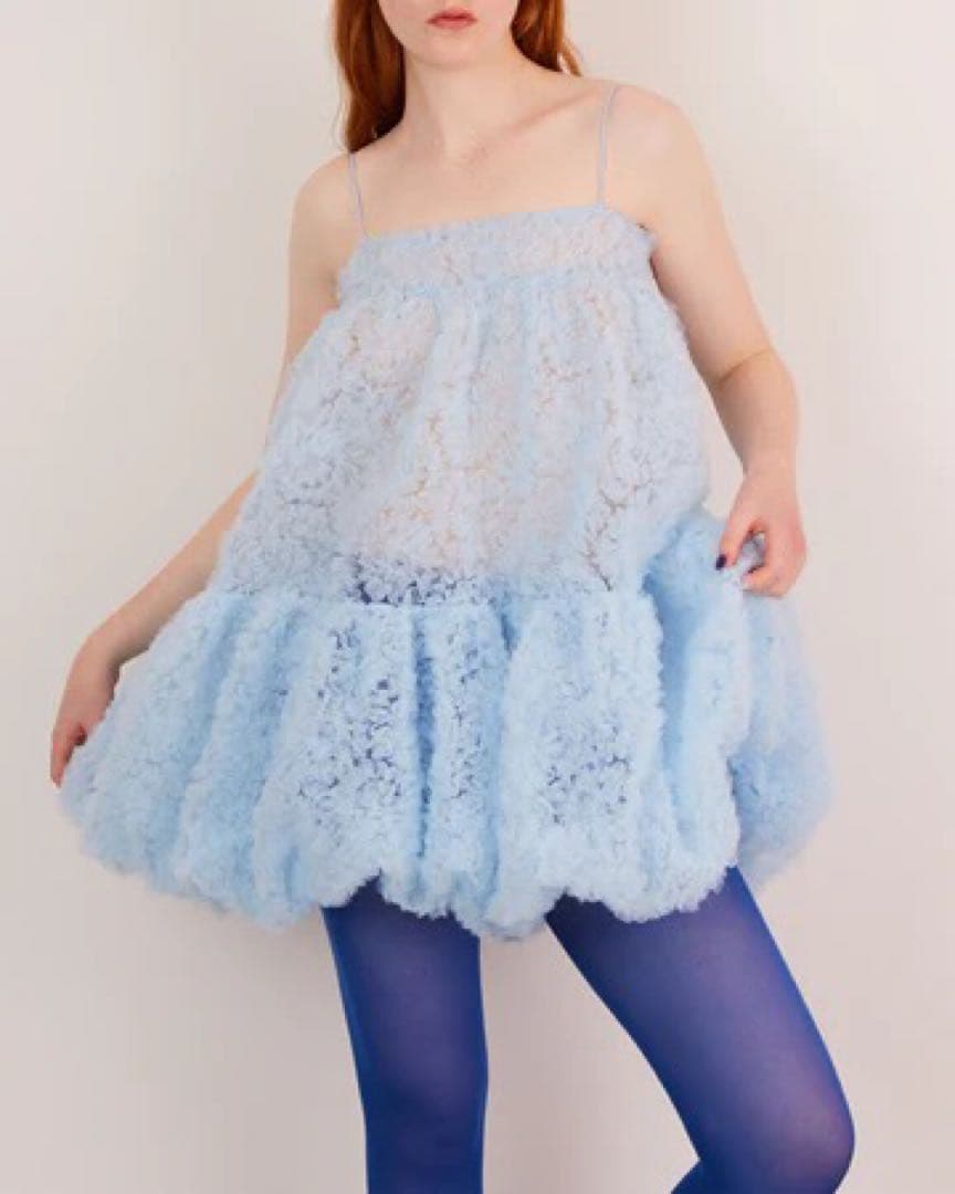 トップス poppy TULLE BALLOON TUNIC (LIGHT BLUE) Tulle balloon tunic (light blue)