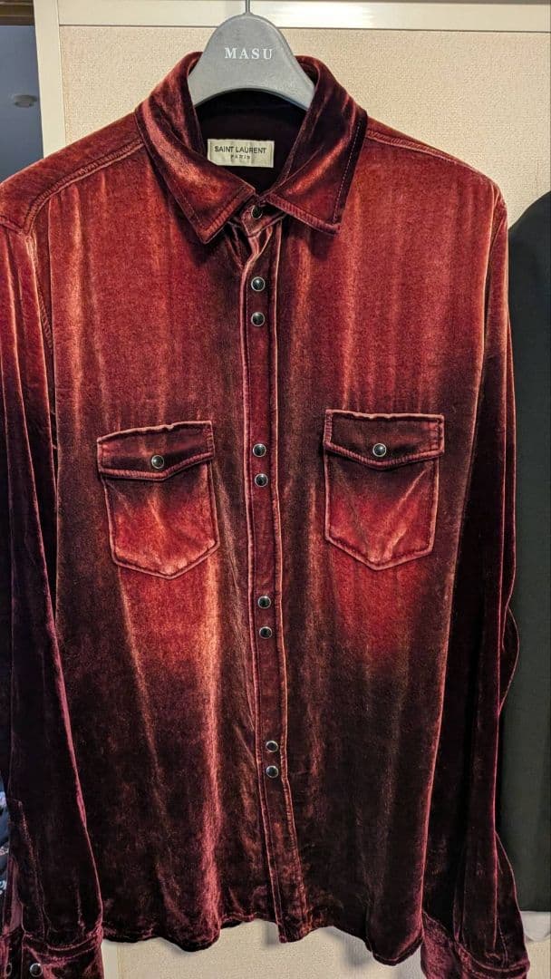 Saint laurent サンローラン ベルベットシャツ 著名人着 - メルカリ
