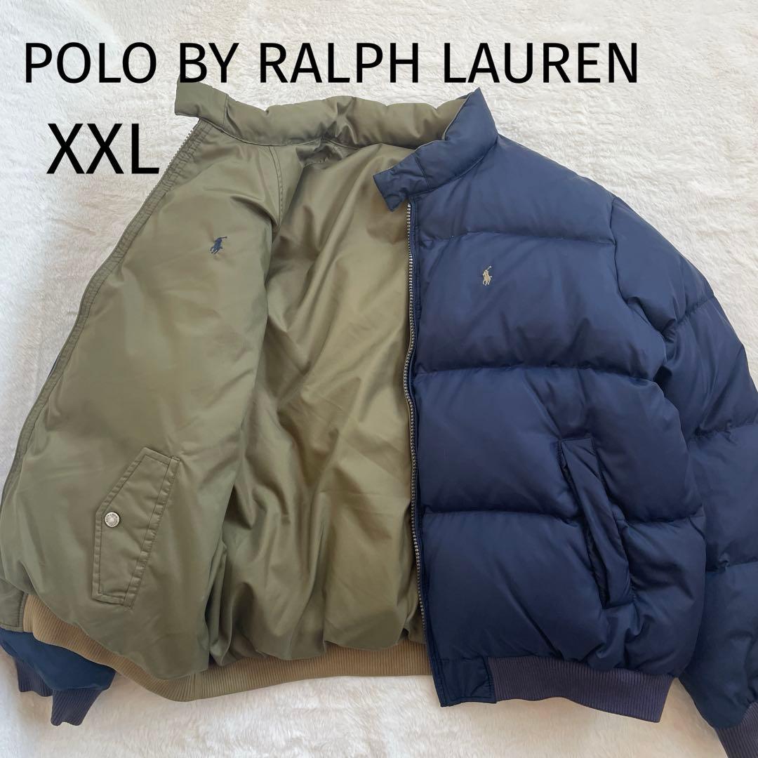 90s＊POLO RALPH LAUREN＊リバーシブルダウンジャケット＊XXL 古着 ラルフローレン Ralph Lauren POLO by リバーシブル ダウン