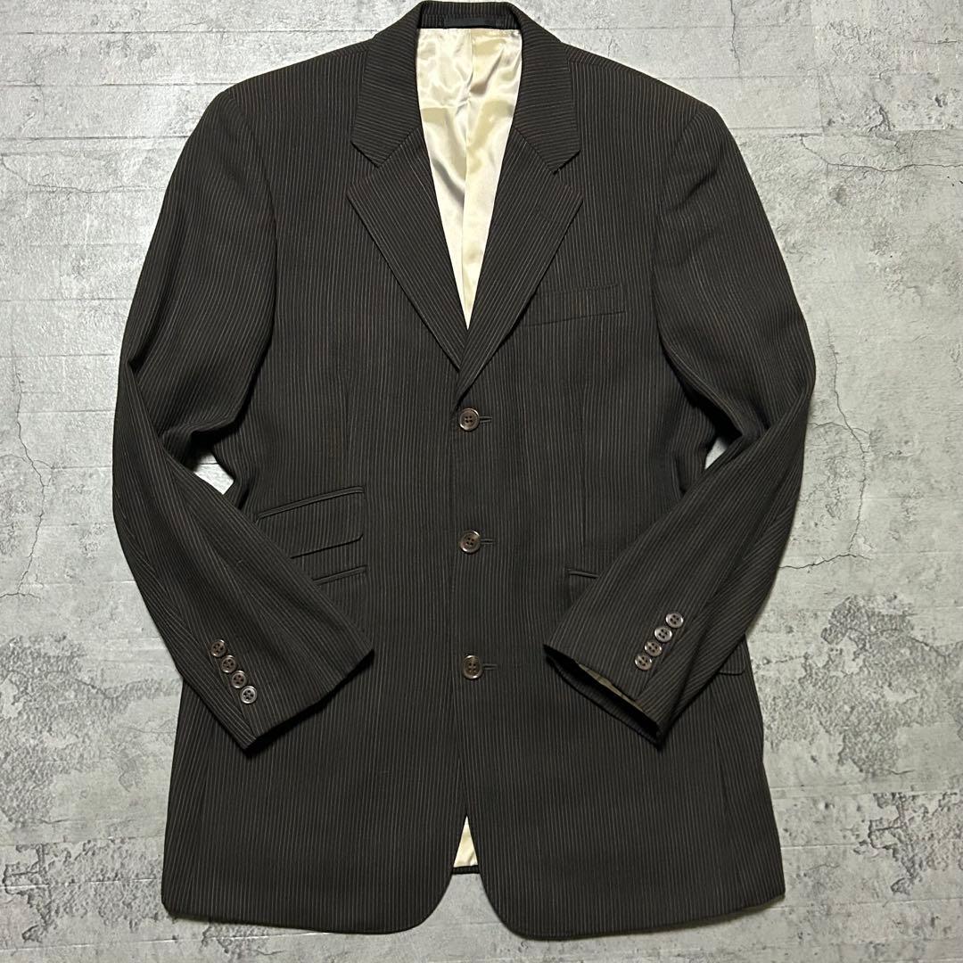 極美品 五大陸 L ストライプ モッズスーツ ブラウン セットアップ 人気