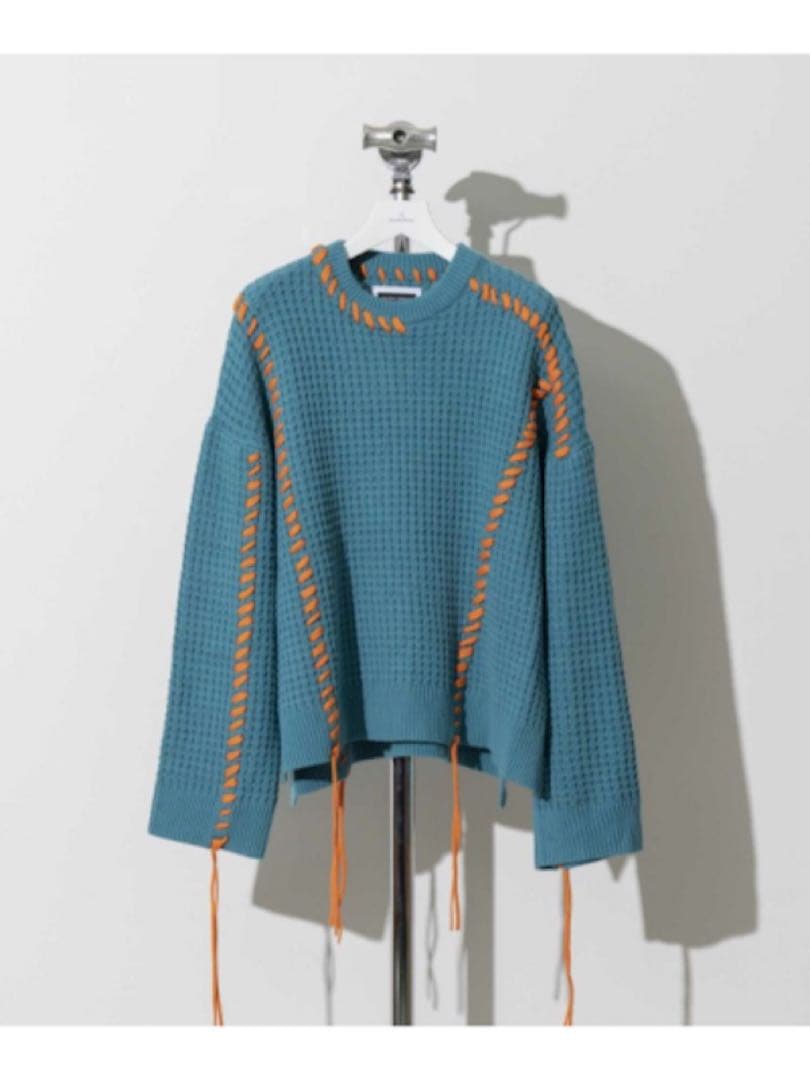 鬼ワッフルクレイジーステッチクルーネックニットプルオーバー - メルカリ