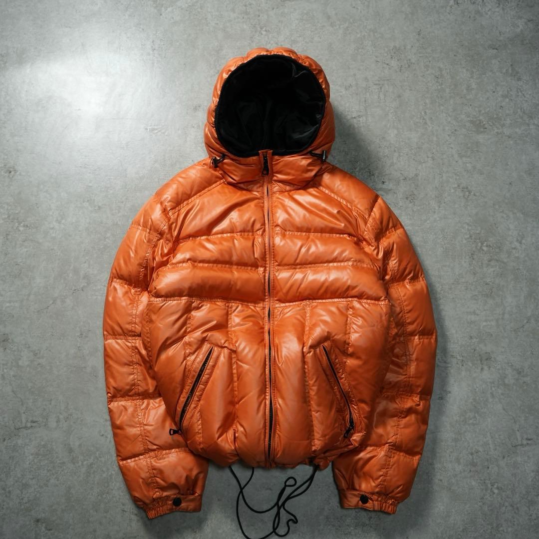 00s old uniqlo ダウンパーカー オレンジ テック系 短丈 y2k - メルカリ