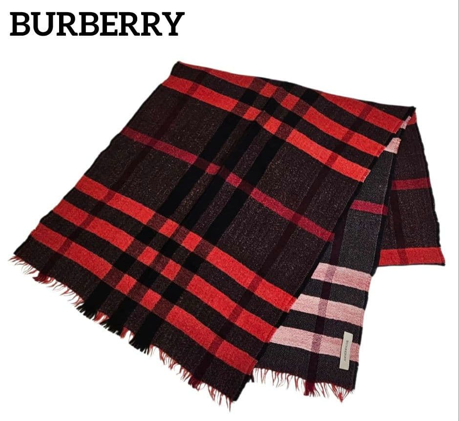 希少　BURBERRY　バーバリー　リバーシブル　カラー　チェック　マフラー BURBERRY（バーバリー） マフラー Classic Checked Fringe Scarf