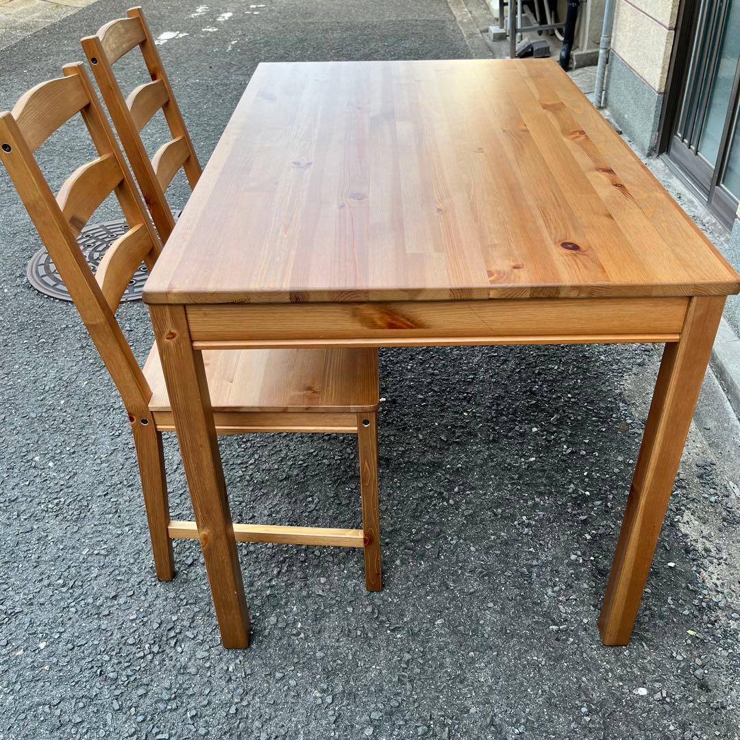 IKEA イケア ダイニングテーブル ヨックモック 椅子2脚セット 天然木