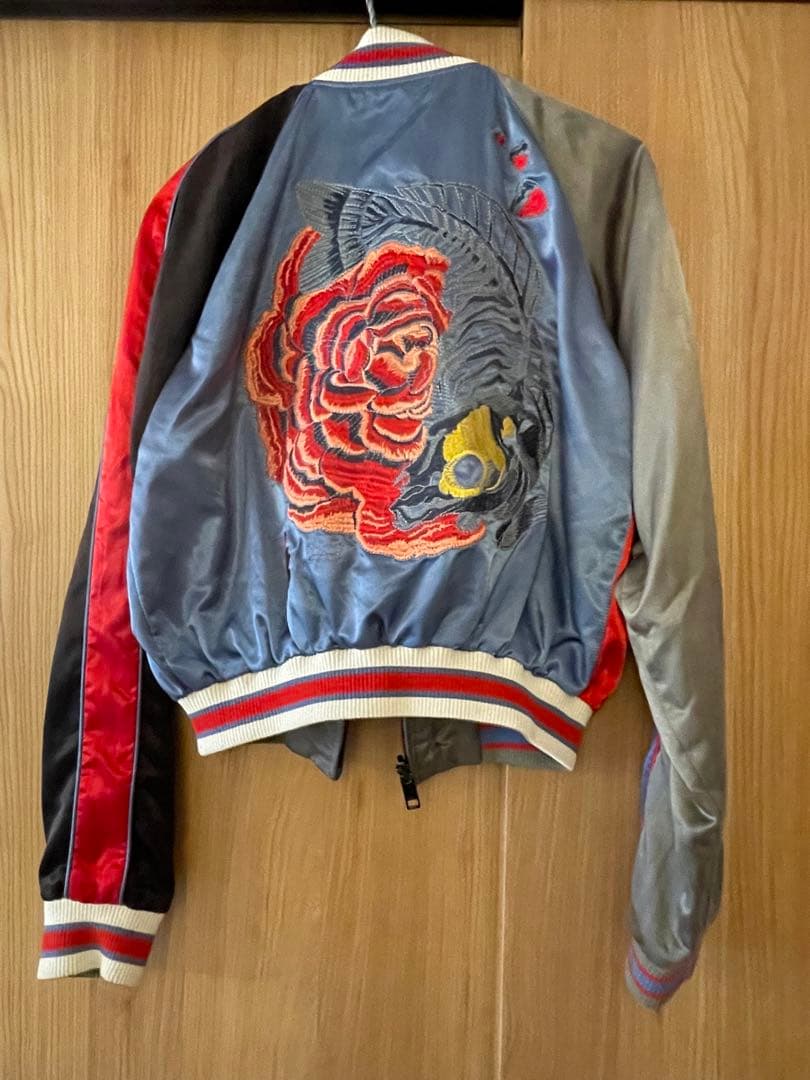 DIESEL】希少モデル 刺繍 スカジャン リバーシブル サテン ブルゾン