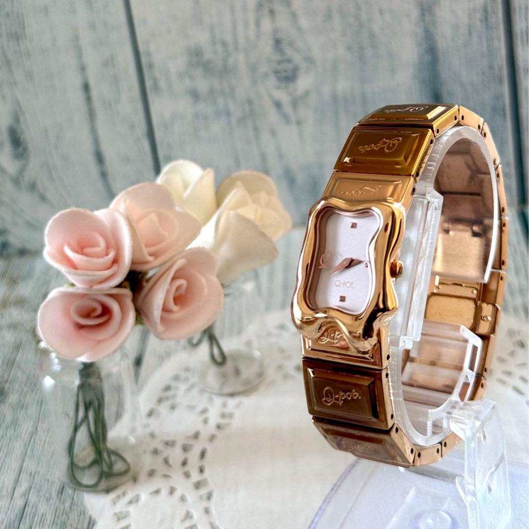 電池交換済】Q-pot. キューポット 腕時計 メルティー チョコレート PG