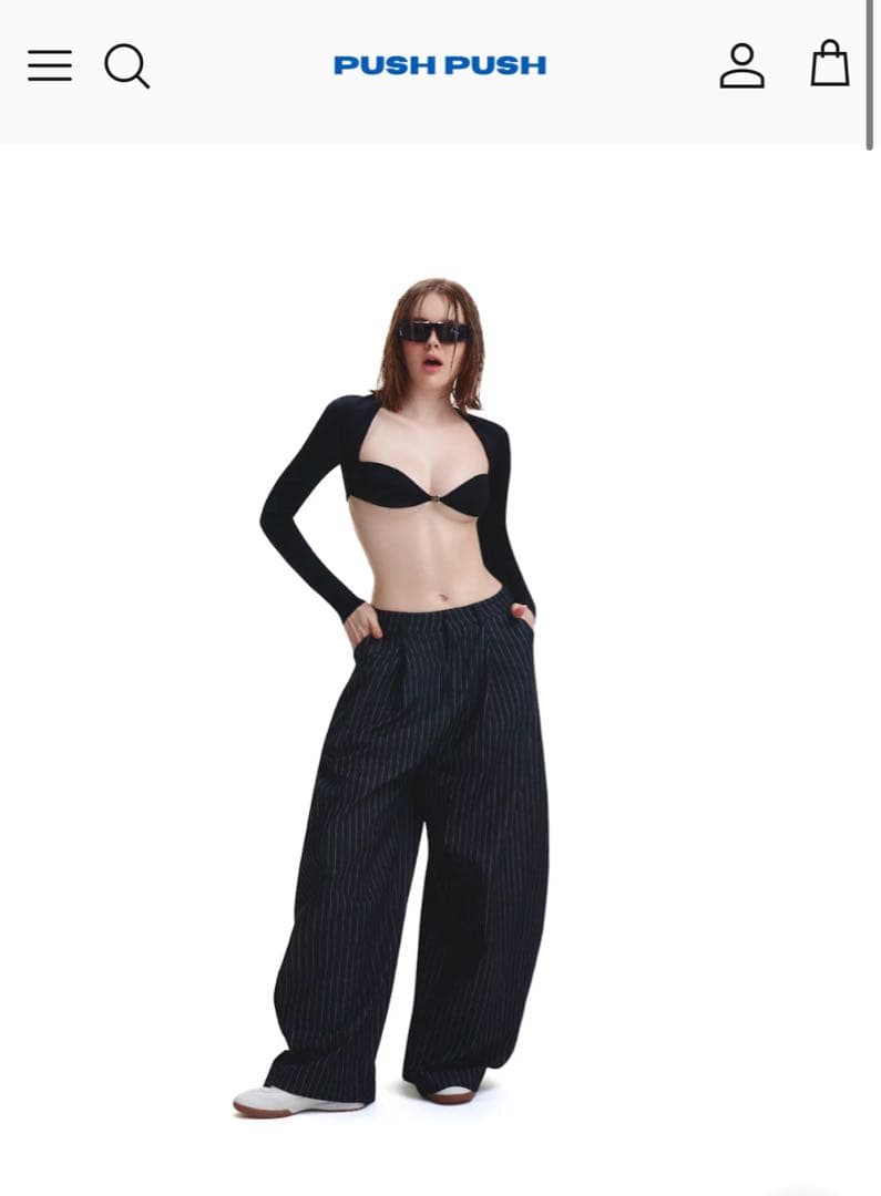 push push PP STRIPES PANTS ワイド ストライプ デニム - メルカリ