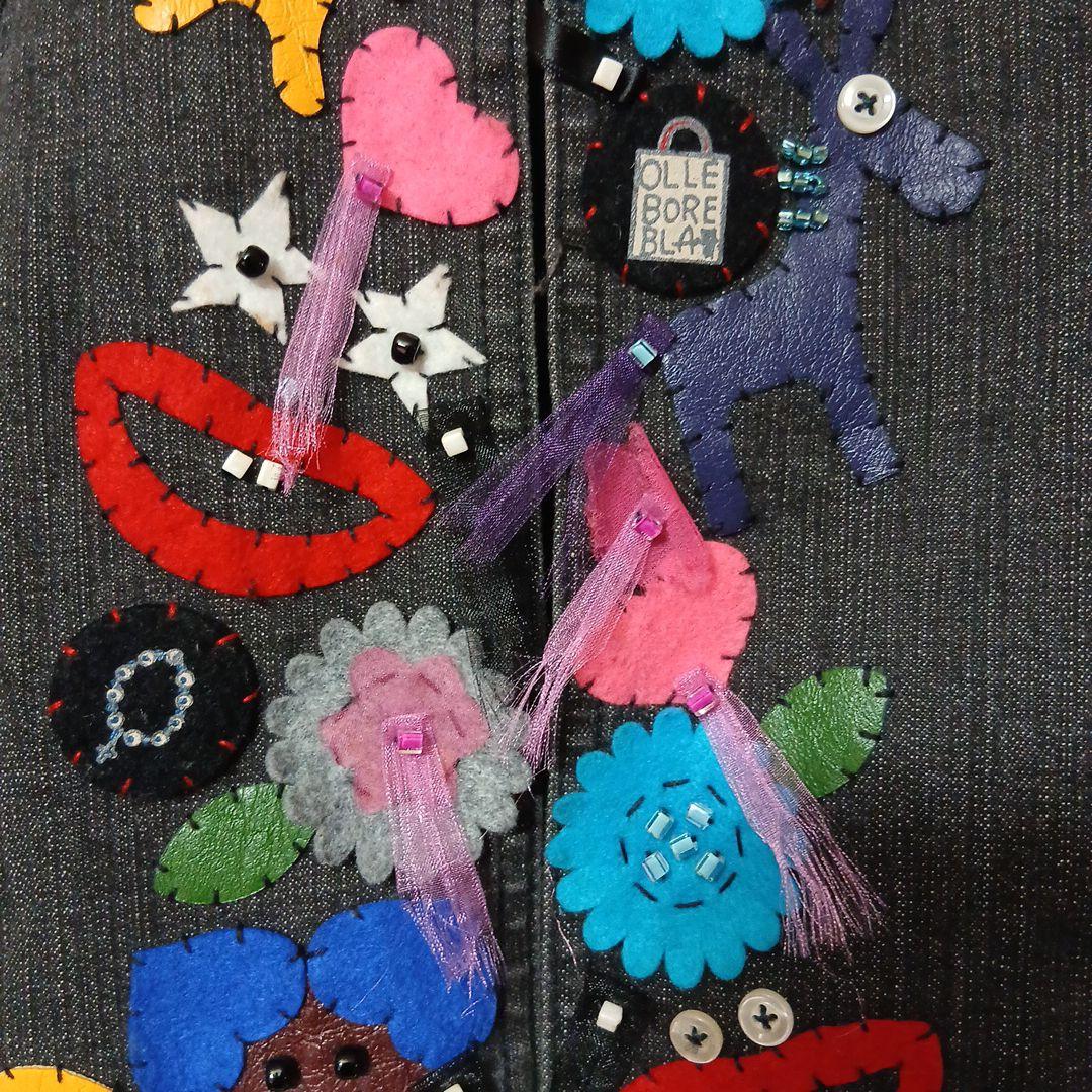 アルベロベロ デニムカラフルモチーフジャケット