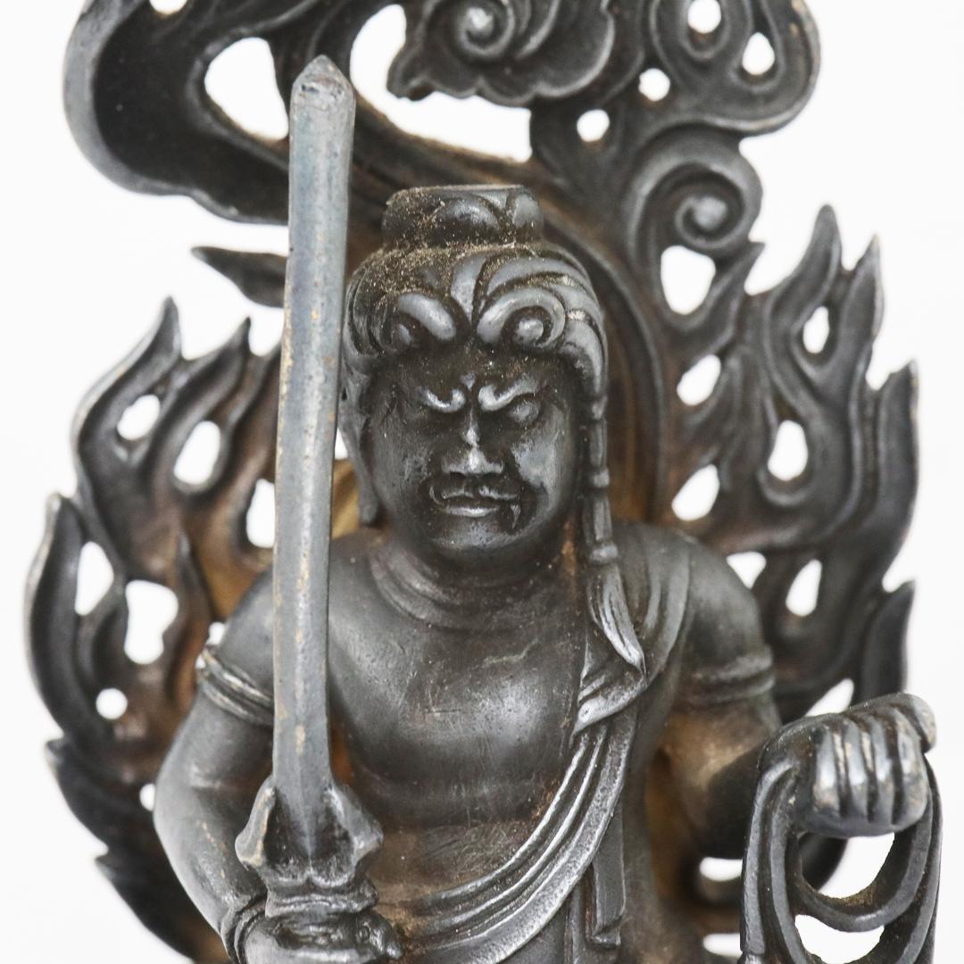 仏教美術 名工 鈴木信春 銀900刻印 不動明王像 106.4g