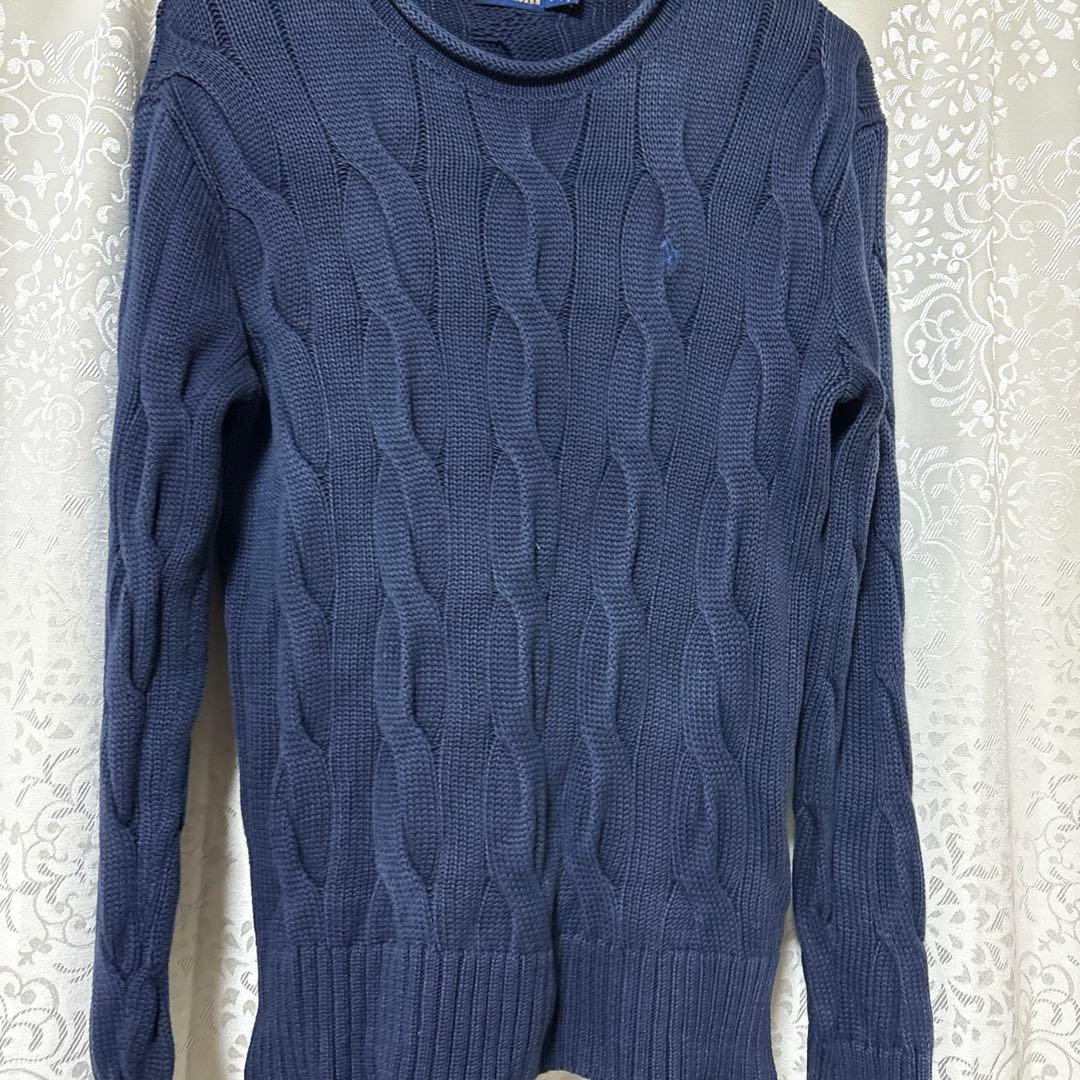 Polo Ralph Lauren ネイビー ケーブルニットセーター XS - メルカリ
