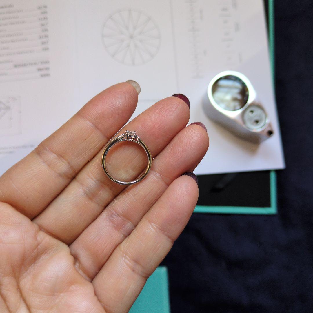ティファニー ハーモニーリング 0.25ct 8号 pt950 美品 鑑定書