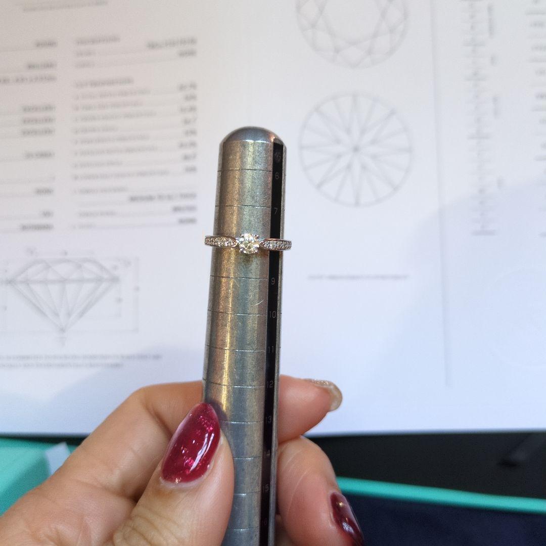 ティファニー ハーモニーリング 0.25ct 8号 pt950 美品 鑑定書