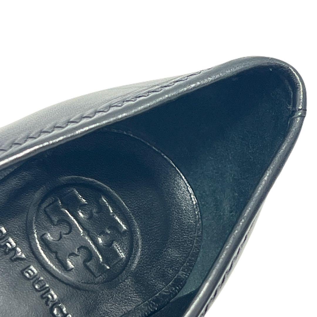 極美品・廃番】トリーバーチ サリーウェッジ ブラック カーフスキン