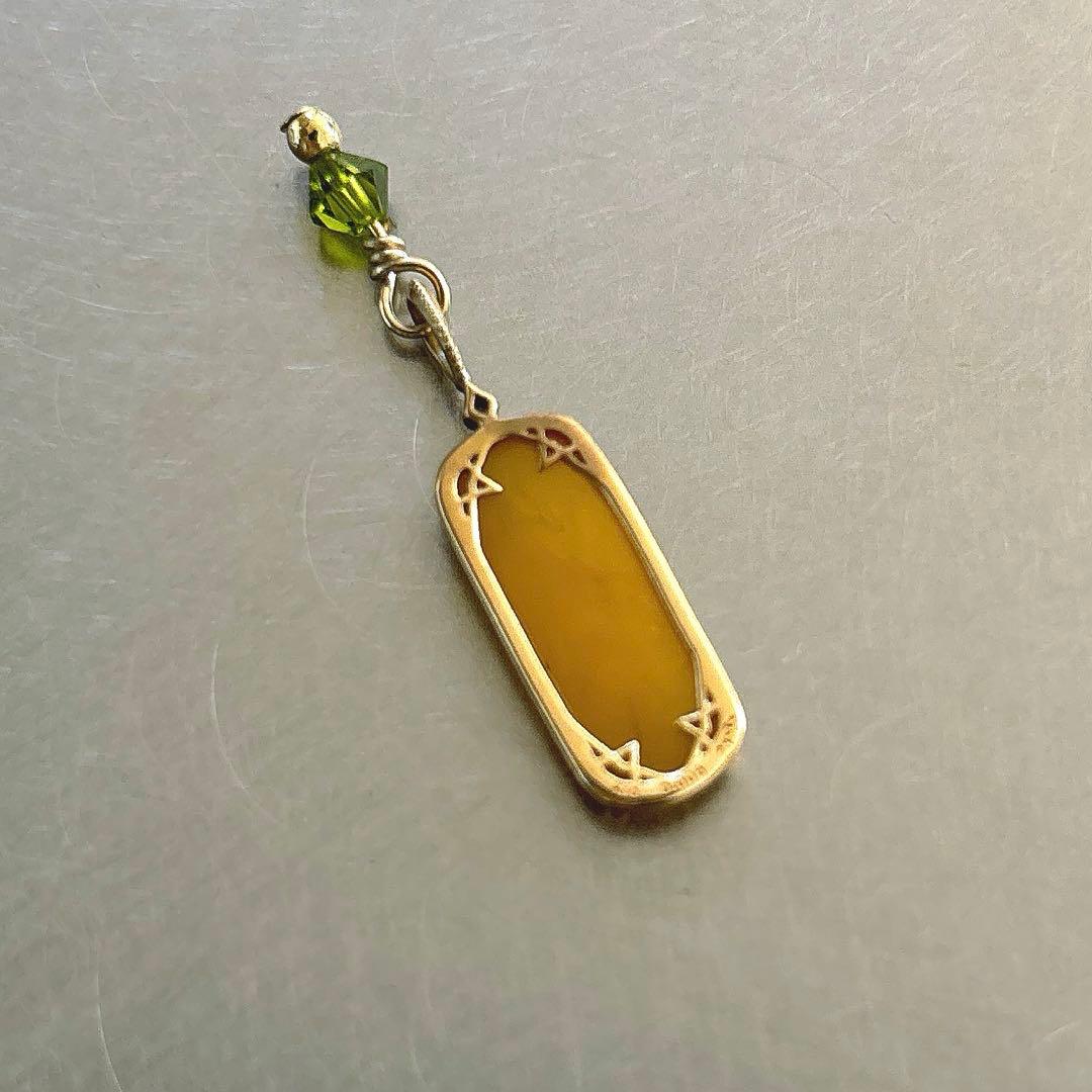 Ageteアガット金琥珀ストーンチャーム